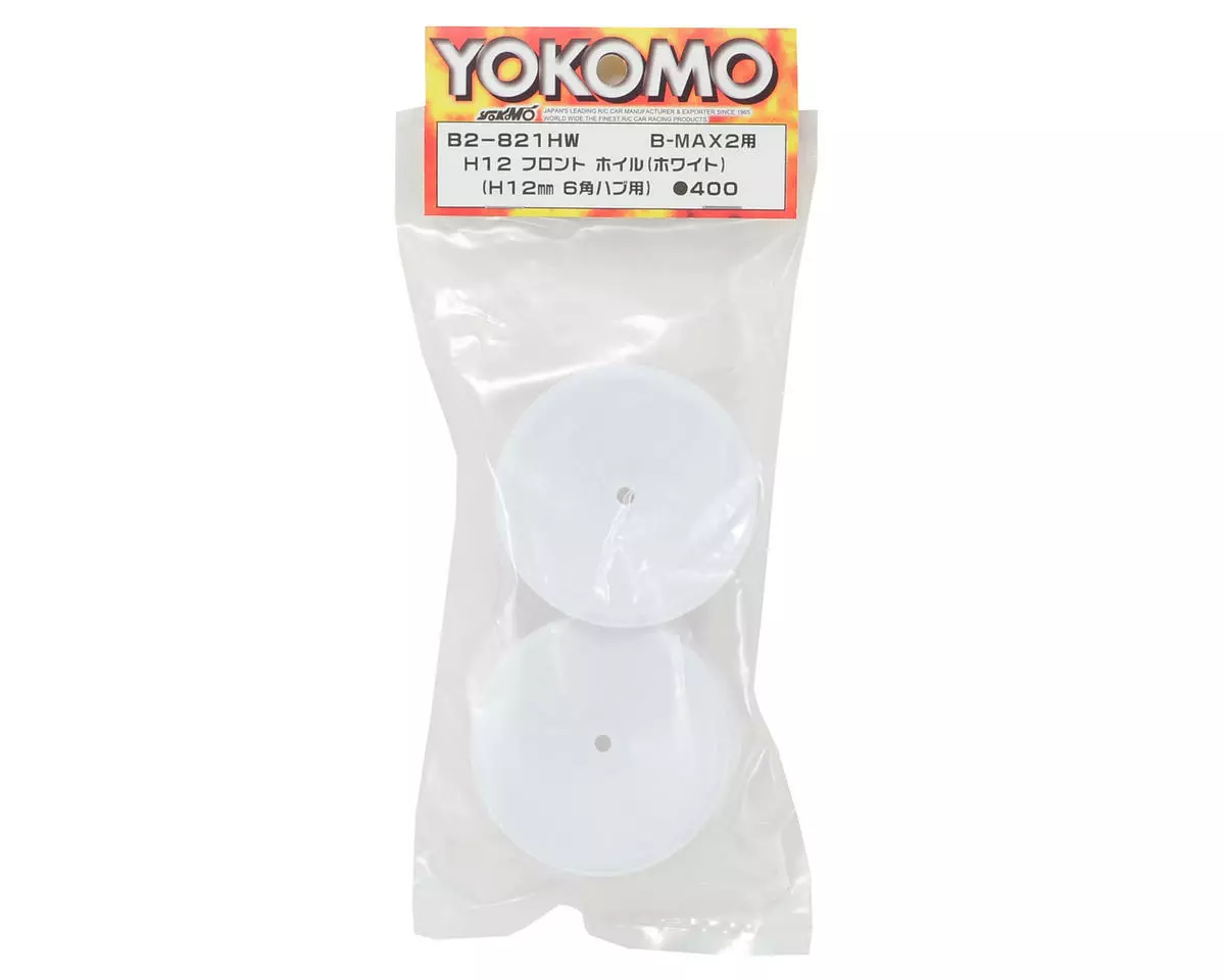 Yokomo 12mm Hex 2WD Front Buggy Wheels (White) (2) (YZ-2/B-MAX2) - Image 3