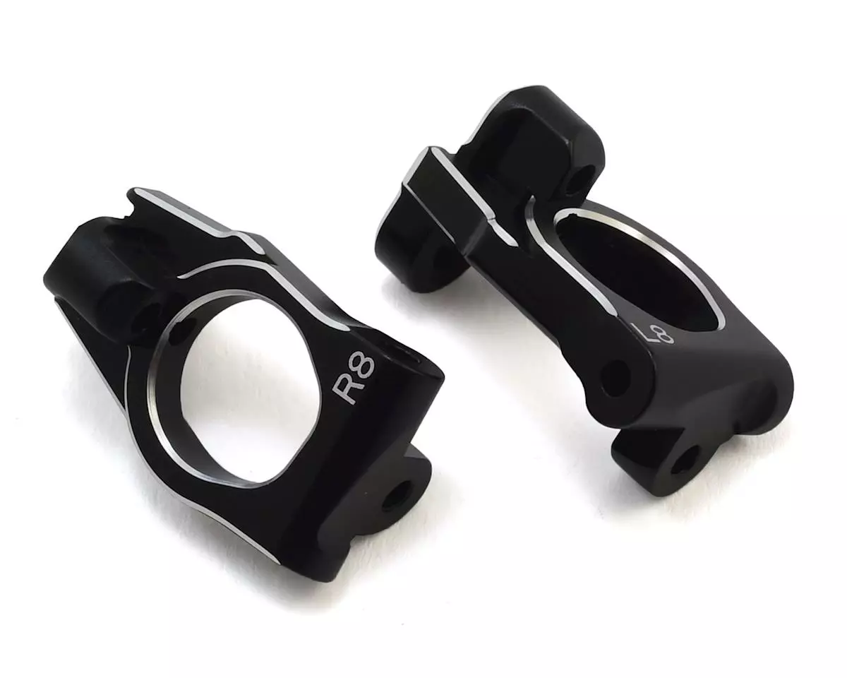 Yokomo YZ-4 SF Aluminum Front Steering Hub Carrier (Black) (2) (8°)