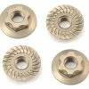 Yokomo 4mm Thin Aluminum Serrated Flanged Nut (4)